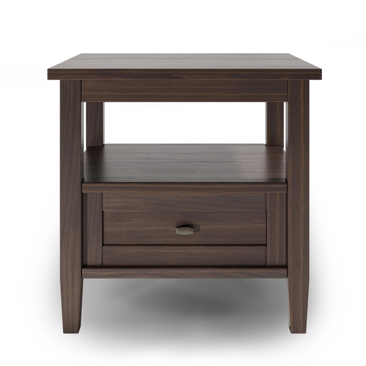 Solid Wood Rectangle End Table With Drawer And Shelf, 18.1in D x 20in W x 19.5in H - Norfolk