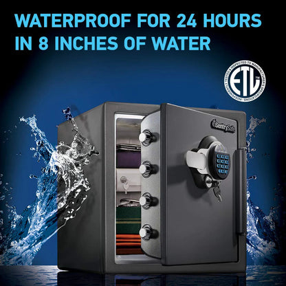 Digital Safe Box, Fireproof And Waterproof, 1.23 Cubic Feet, Alloy Steel