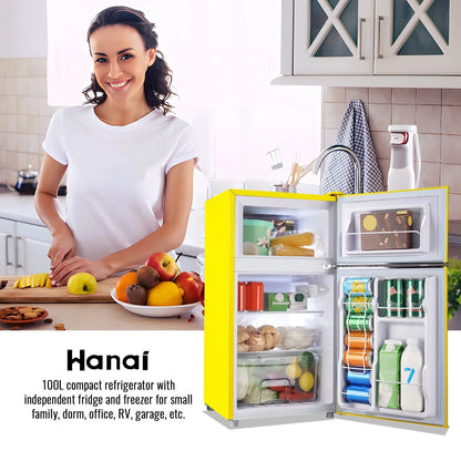 WANAI 3.5 Cu.ft Compact Refrigerator With Top Freezer, Blue