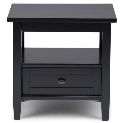 Solid Wood Rectangle End Table With Drawer And Shelf, 18.1in D x 20in W x 19.5in H - Norfolk