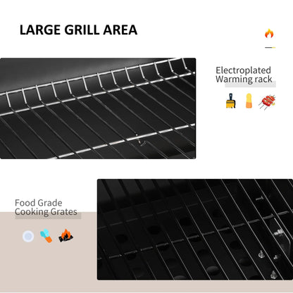Outsunny Charcoal BBQ Grill, Gray, 45.25 in L x 22 in W x 42.5 in H - 846-013