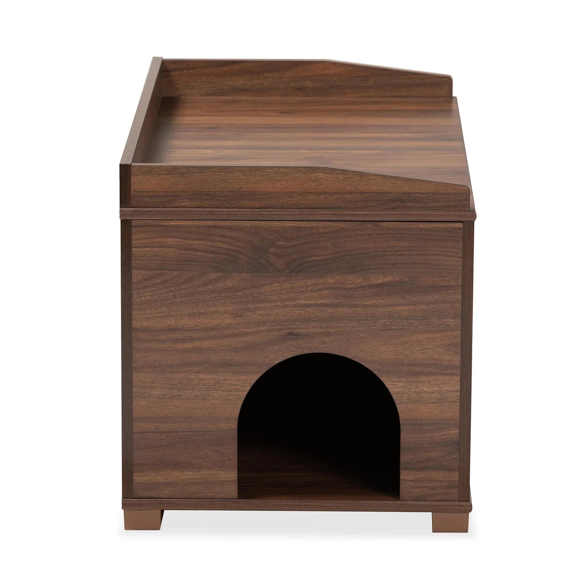Baxton Studio Cat Litter Box Cover House, Walnut Brown, 35.40 x 18.90 x 20.10 in - Mariam