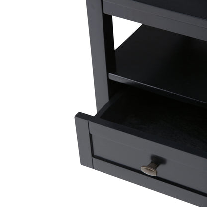 Solid Wood Rectangle End Table With Drawer And Shelf, 18.1in D x 20in W x 19.5in H - Norfolk
