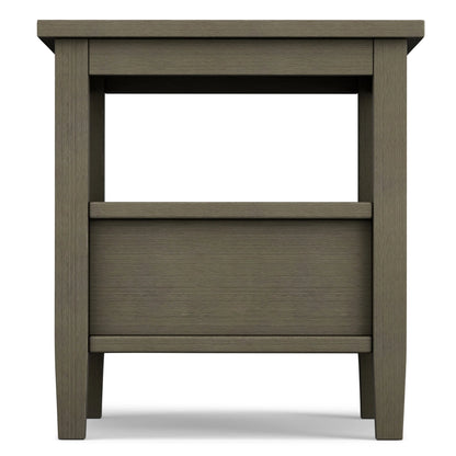 Solid Wood Rectangle End Table With Drawer And Shelf, 18.1in D x 20in W x 19.5in H - Norfolk