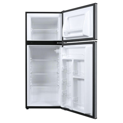 Galanz 4.6 Cu Ft Two Door Mini Refrigerator With Freezer, Stainless Steel - GL46TS5E