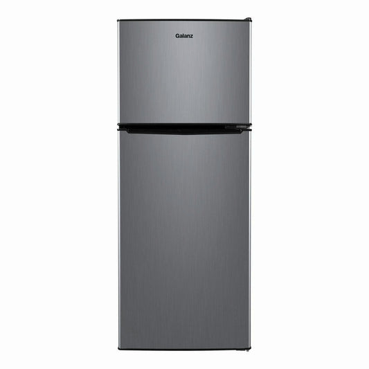 Galanz 4.6 Cu Ft Two Door Mini Refrigerator With Freezer, Stainless Steel - GL46TS5E