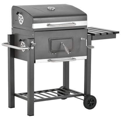 Outsunny Charcoal BBQ Grill, Gray, 45.25 in L x 22 in W x 42.5 in H - 846-013