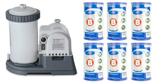 Pool Filter Pump, 2,500 Gallons/Hour, GFCI, Includes 6 Type B Cartridges