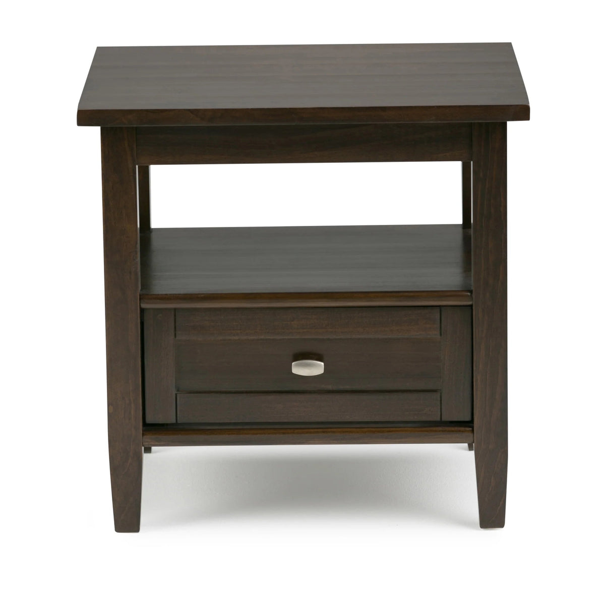 Solid Wood Rectangle End Table With Drawer And Shelf, 18.1in D x 20in W x 19.5in H - Norfolk