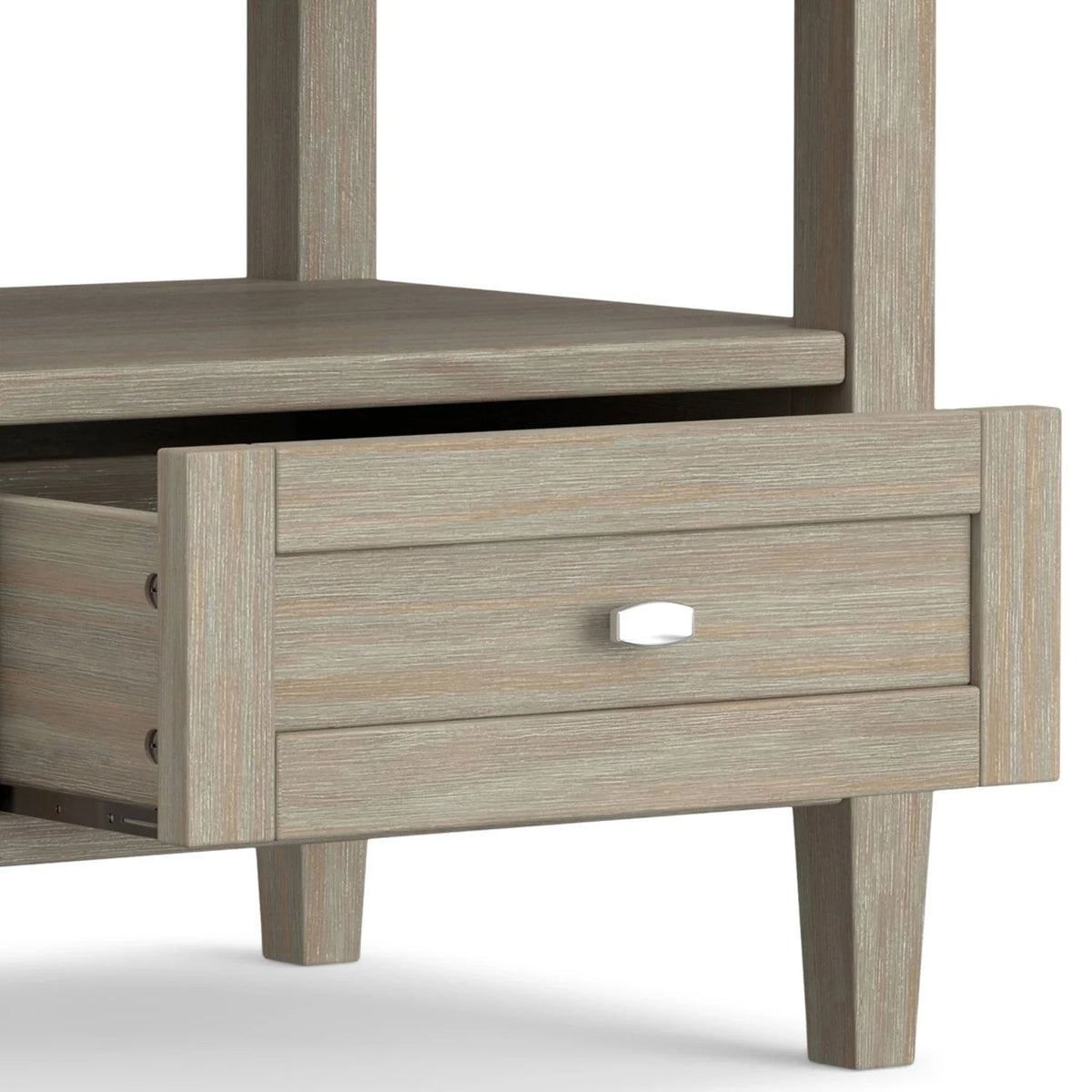 Solid Wood Rectangle End Table With Drawer And Shelf, 18.1in D x 20in W x 19.5in H - Norfolk