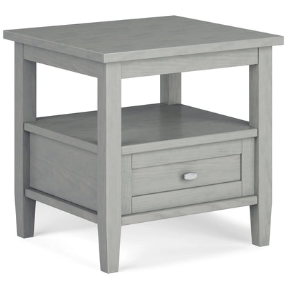 Solid Wood Rectangle End Table With Drawer And Shelf, 18.1in D x 20in W x 19.5in H - Norfolk
