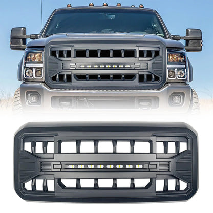 AMERICAN MODIFIED Armor Grille With Off Road Lights For 11-16 Ford F250/F350/F450/F550 Super Duty