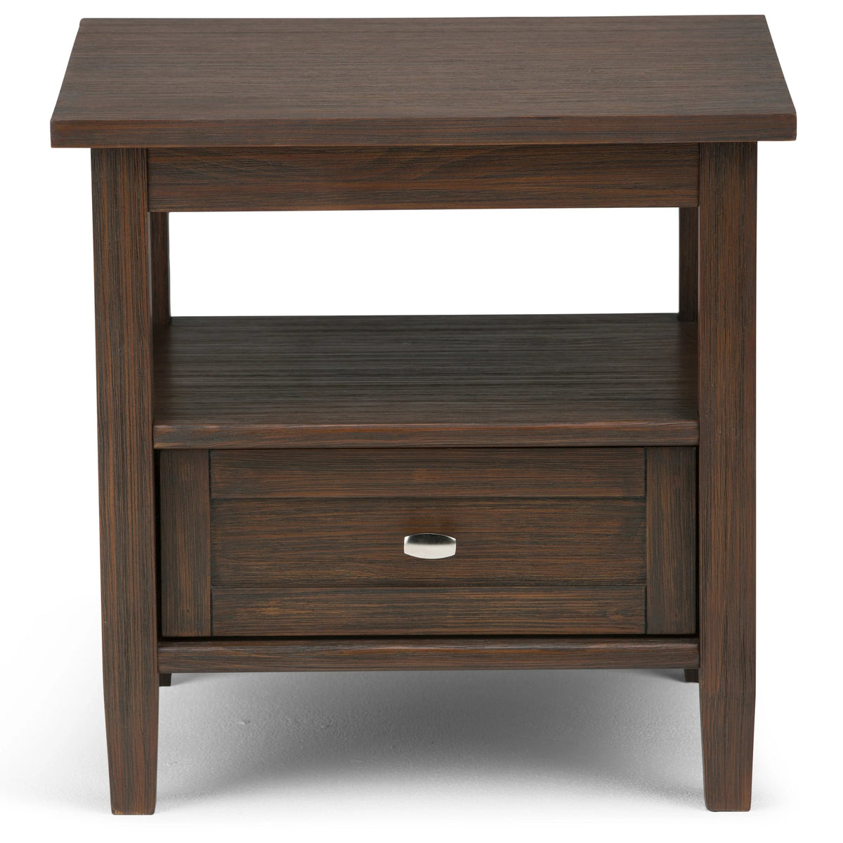 Solid Wood Rectangle End Table With Drawer And Shelf, 18.1in D x 20in W x 19.5in H - Norfolk