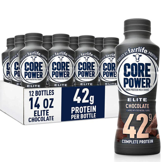 Core Power Elite High Protein Recovery Drink, Chocolate, 14 Fl Oz, Pack Of 12